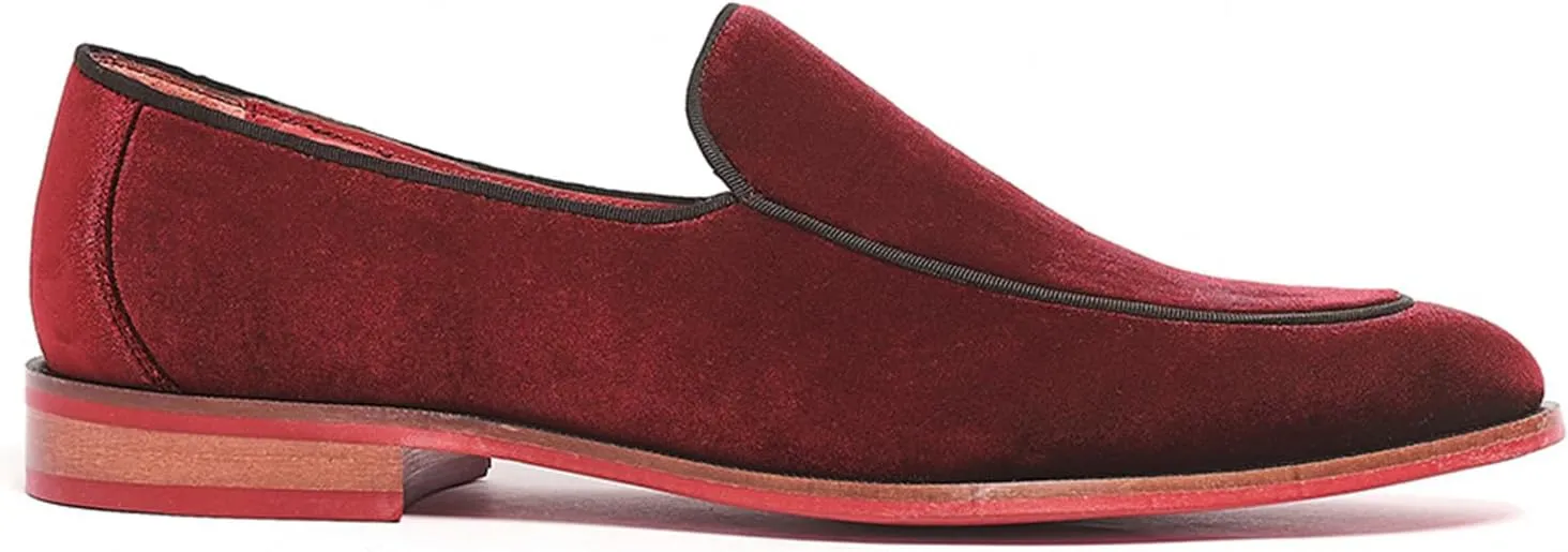 Carlos Santana Prince Velvet Loafer for Men | Easy Slip-on Style | Slip Resistant Rubber Outsole & Cushioned Leather Footbed
