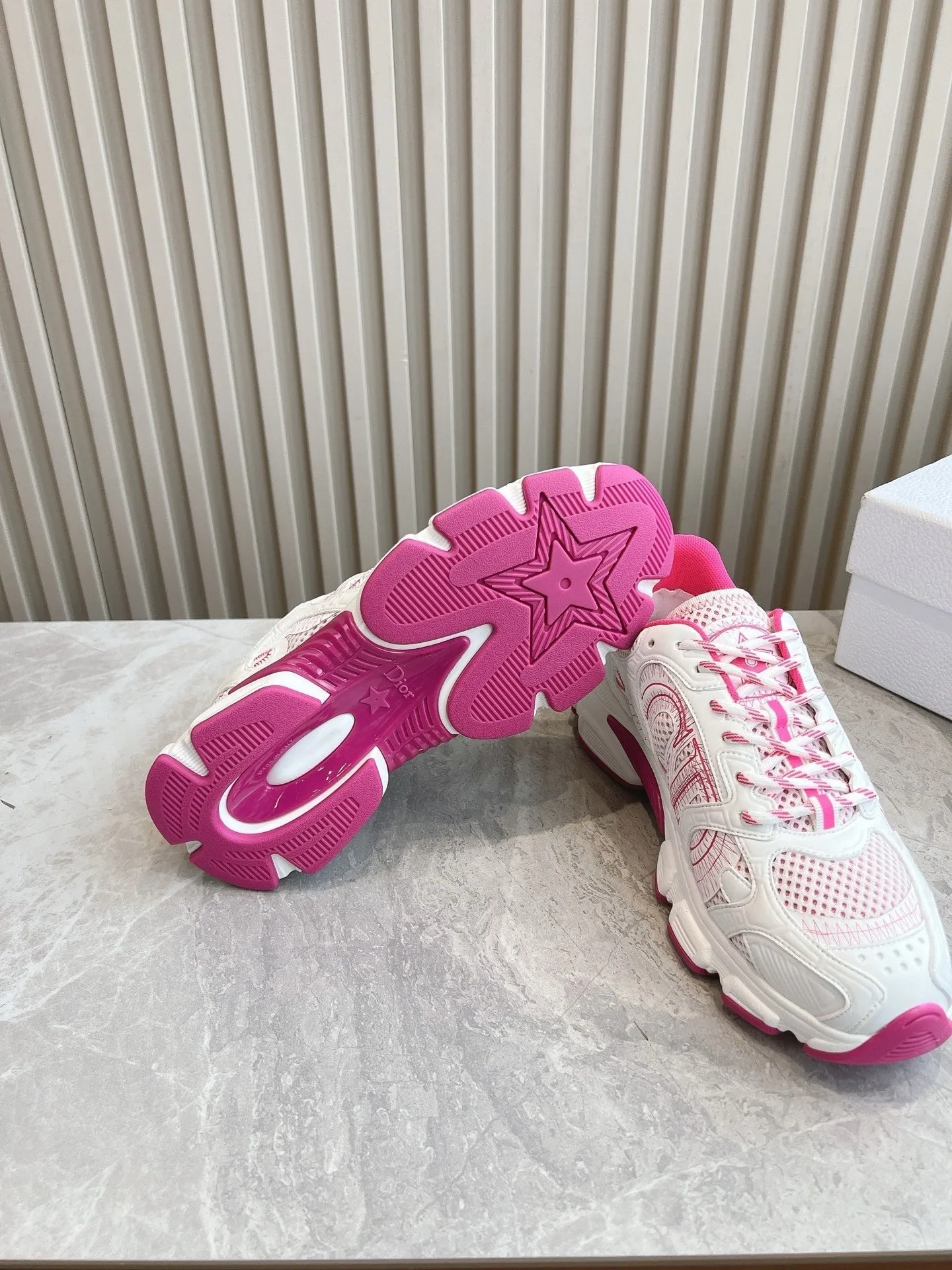 CD Chrono Sneaker Mesh with Leather-Effect Panels 241615
