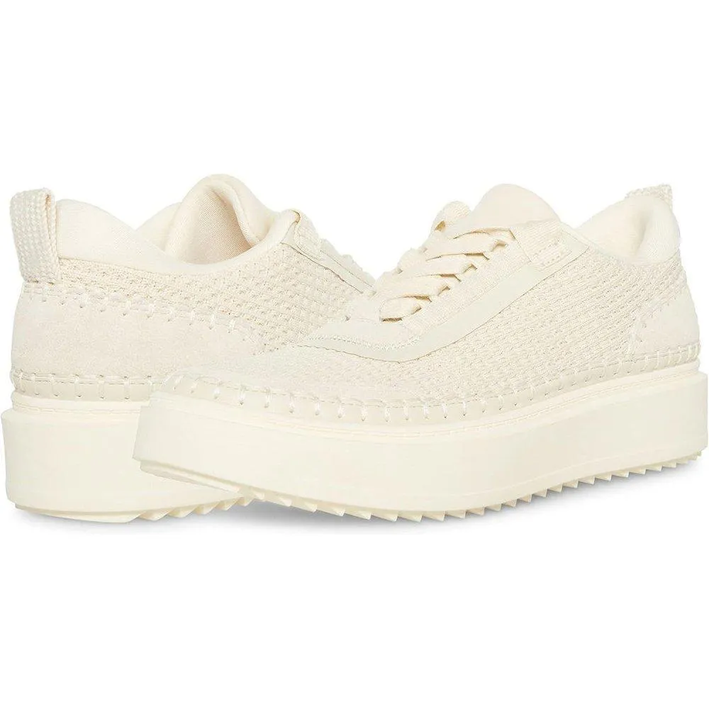 Charlie Beige Textile Lace Up Trainers