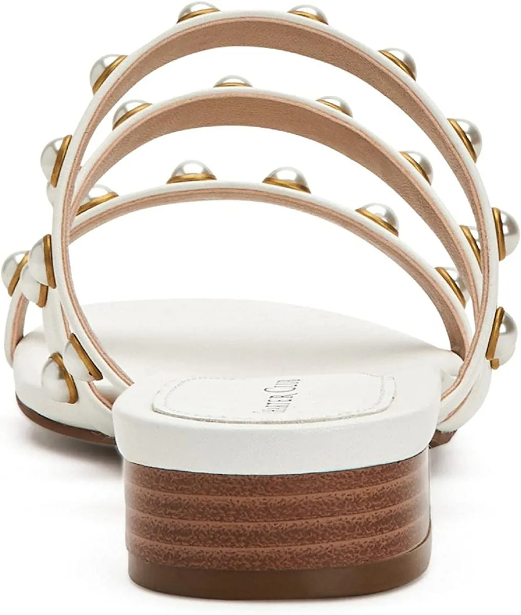 Charter Club Womens Soraya Faux Leather Mule Sandals White 9 Medium (B,M)