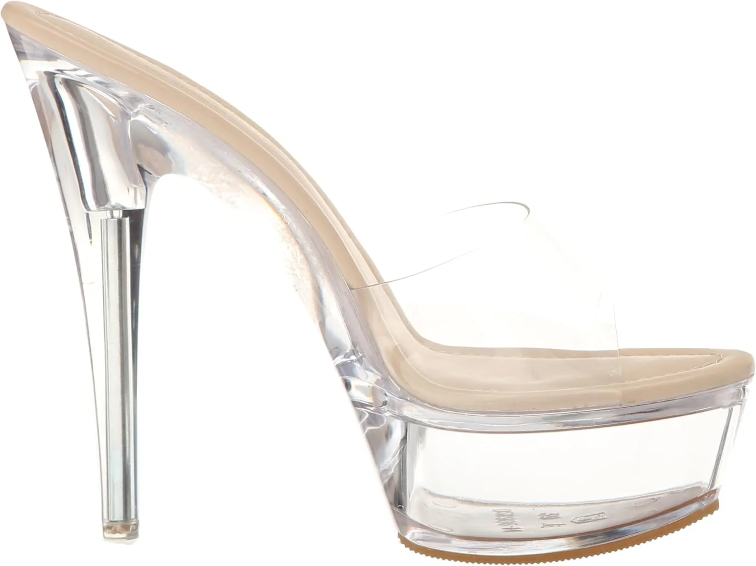 Chase & Chloe Women's Clear Stiletto High Heel Platform Sandals
