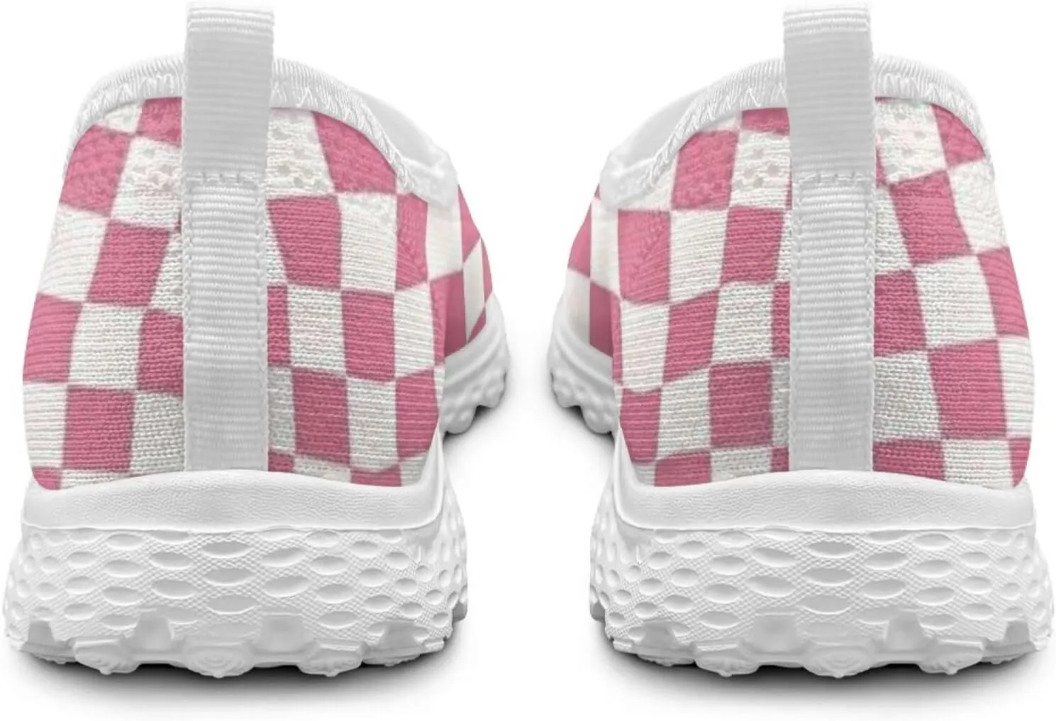 Checkerboard Women's Slip on Shoes Mesh Flat Casual Loafers Anti-Skid Running Sneakers Travel Classic Shoes