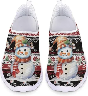 Christmas Sneakers Slip On Walking Shoes for Women Size 5.5-11