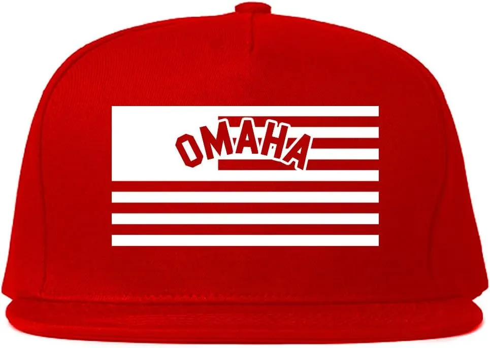 City of Omaha with United States Flag Snapback Hat Cap