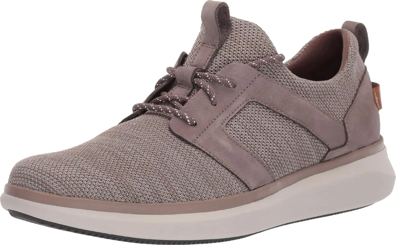Clarks Mens Un Globe Lace Sneaker, Taupe Leather/Textile Combi, Size 8