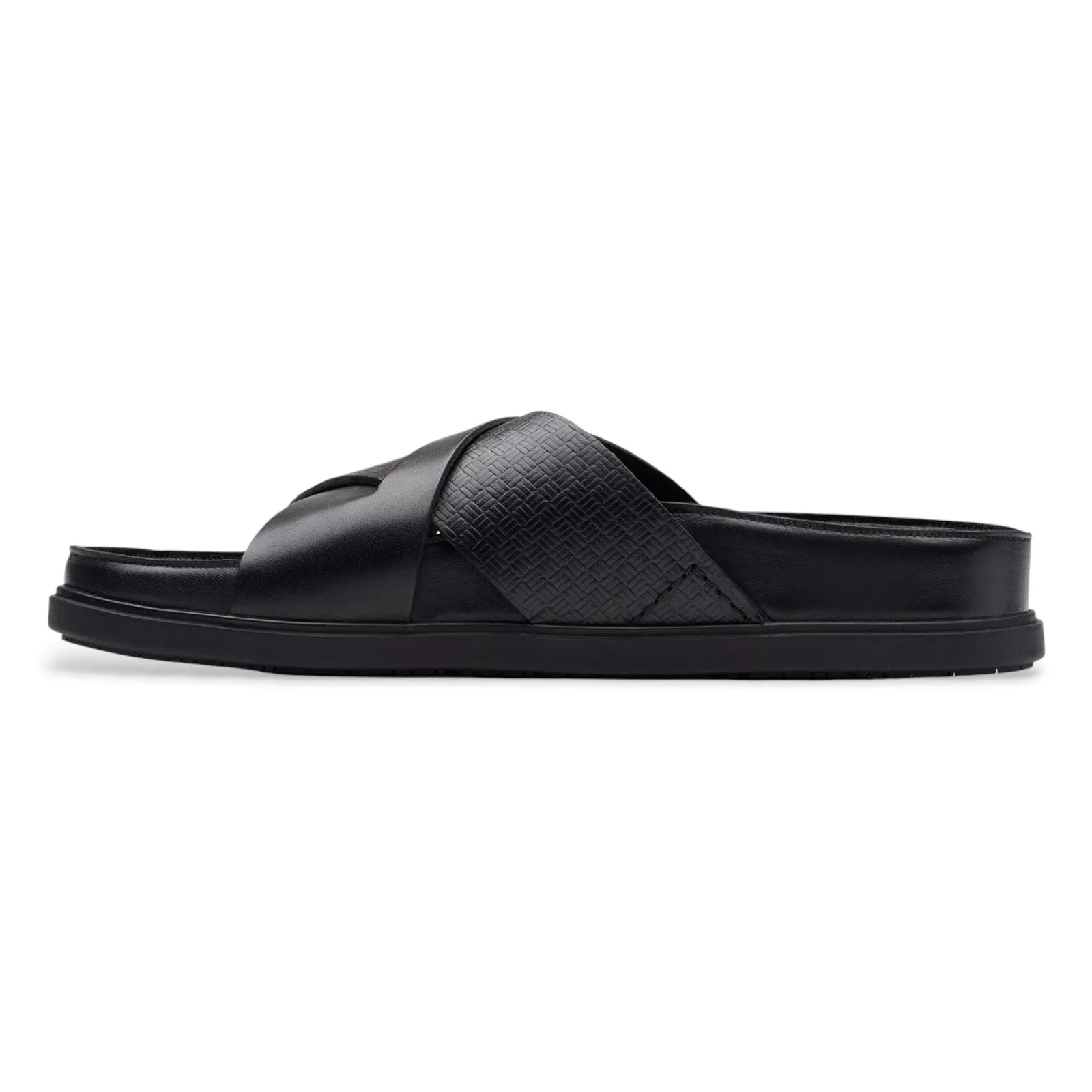 Clarks Torford Cross Leather Men's Slides Sandals