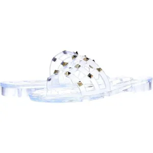 Clear PVC Studded Flat Slides