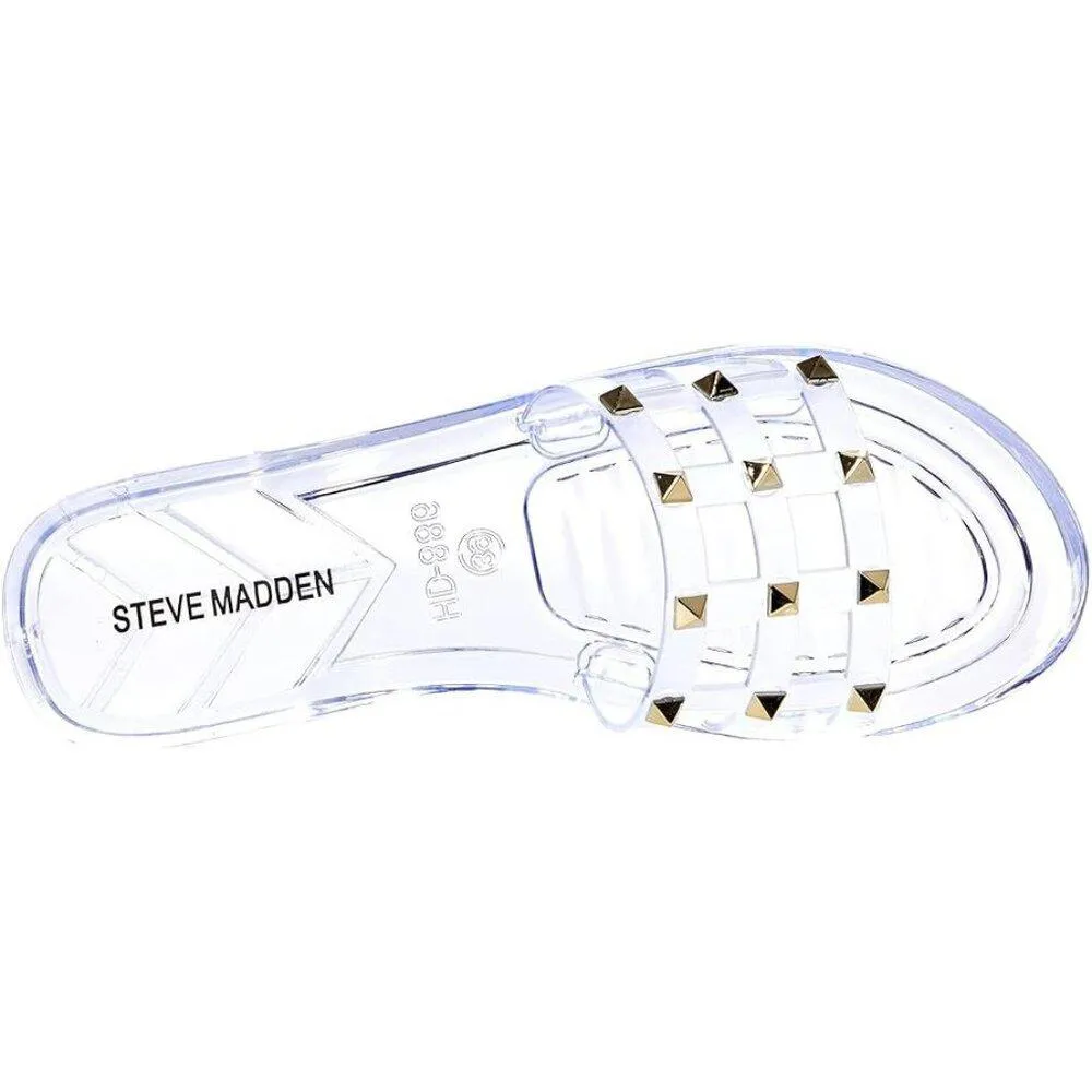 Clear PVC Studded Flat Slides