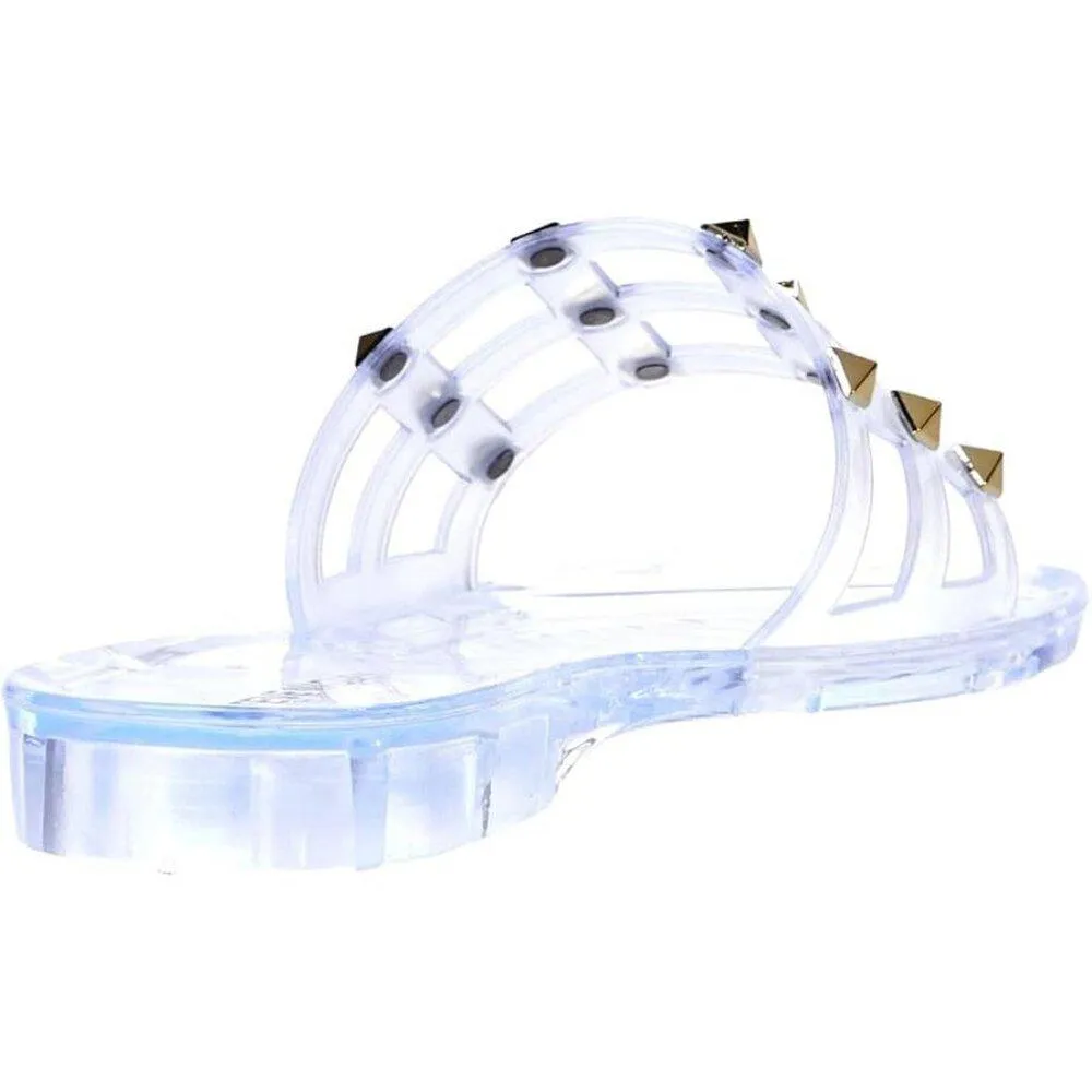Clear PVC Studded Flat Slides