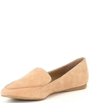 Clearance Steve Slip Pointed Toe On Feather Loafer Overnight delivery Women's Flat Madden Camel Suede