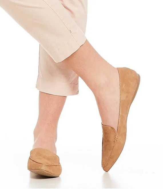 Clearance Steve Slip Pointed Toe On Feather Loafer Overnight delivery Women's Flat Madden Camel Suede