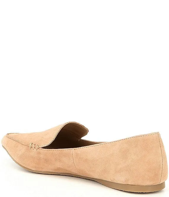 Clearance Steve Slip Pointed Toe On Feather Loafer Overnight delivery Women's Flat Madden Camel Suede