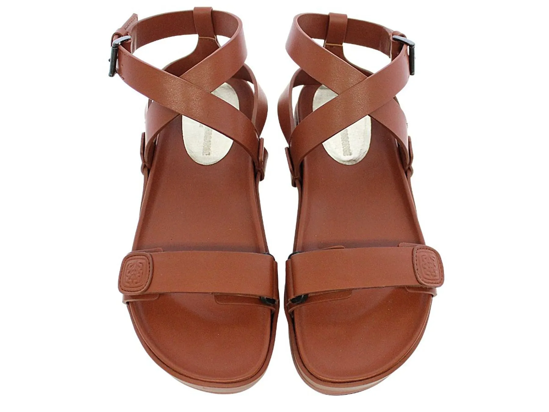 Cognac platform sandal