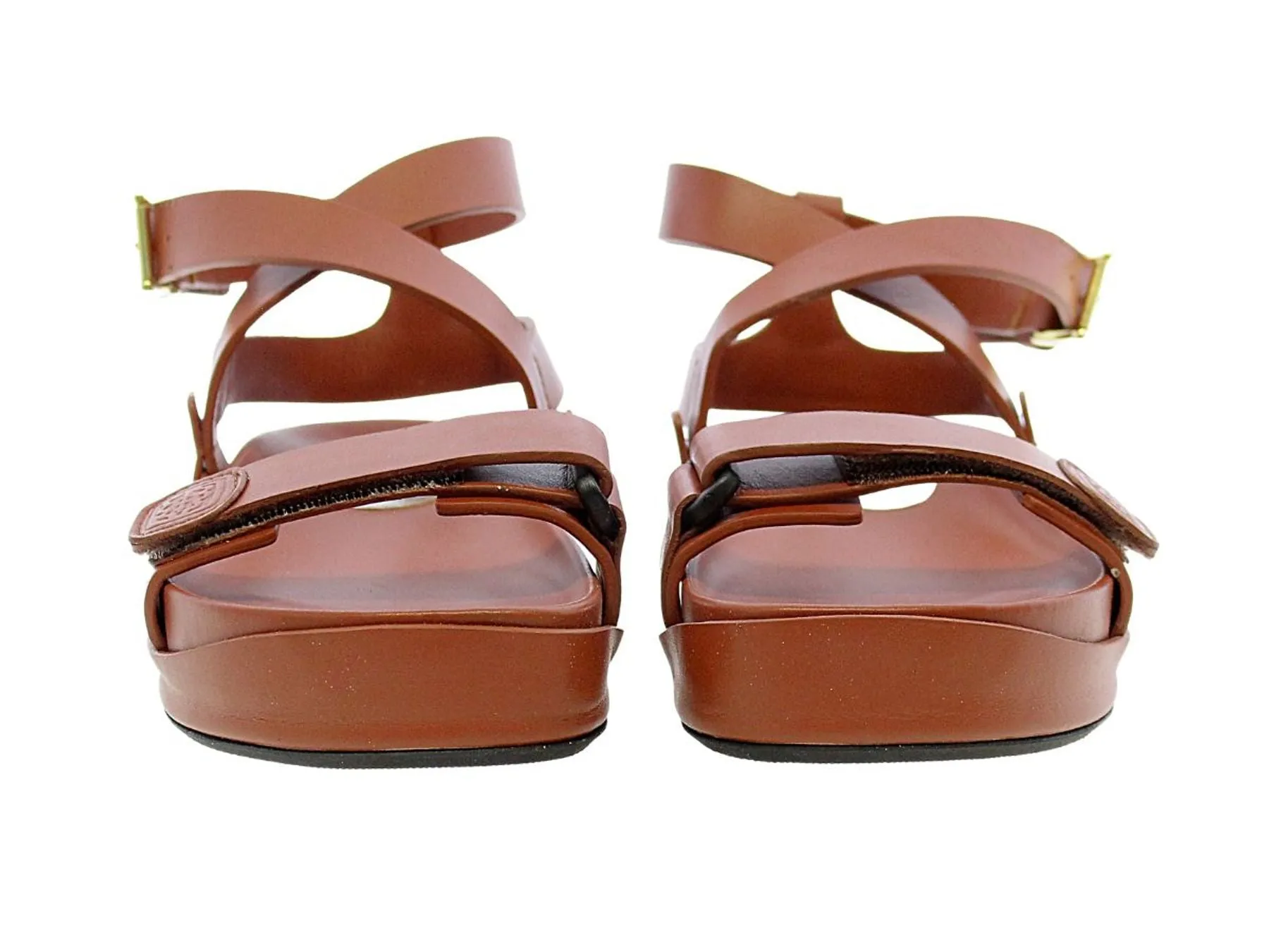 Cognac platform sandal