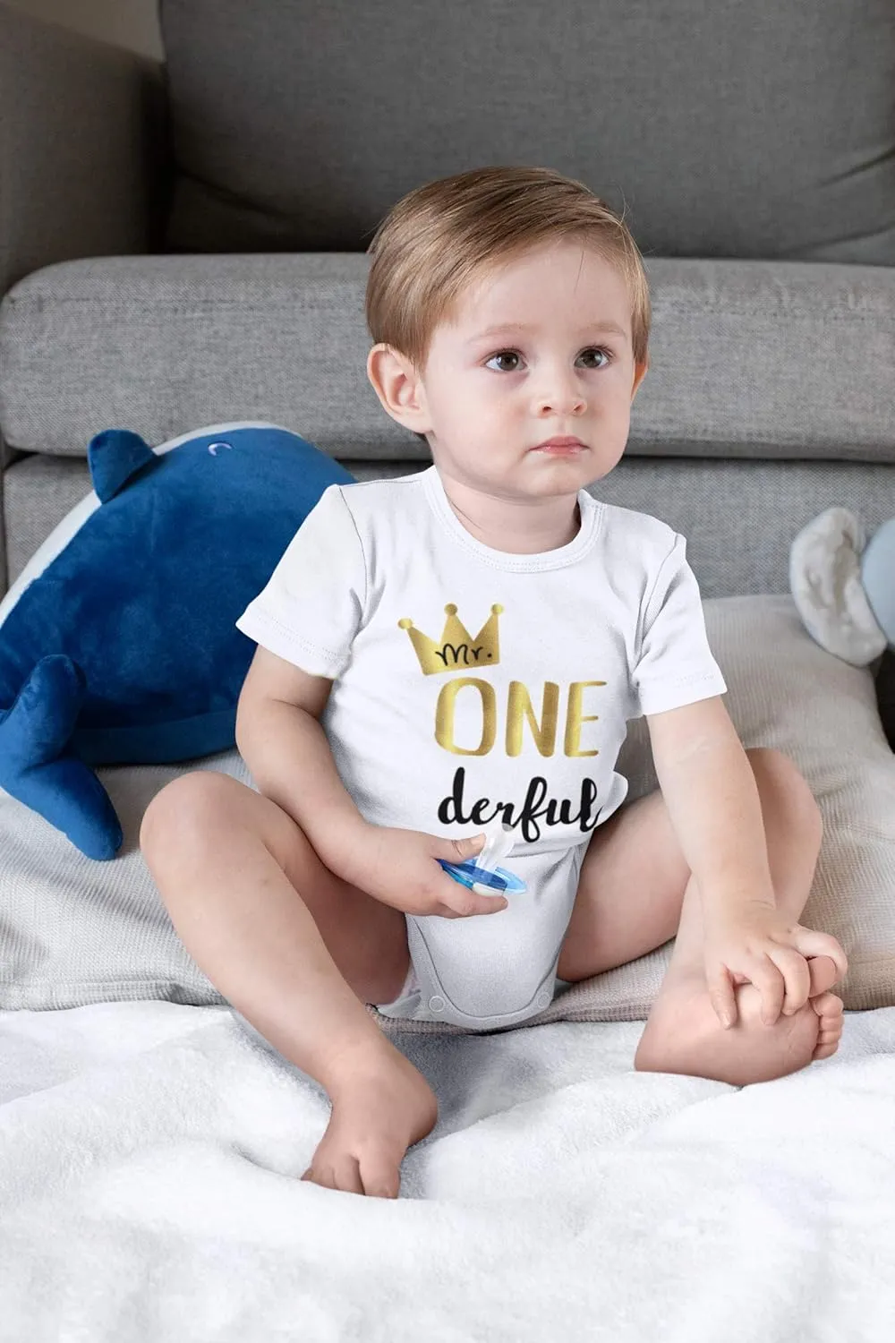 Custom Name Mr Wonderful Baby Boy Cake Smash Outfit Boy 1st Birthday Bodysuit Personalized 2nd Bday T-Shirt