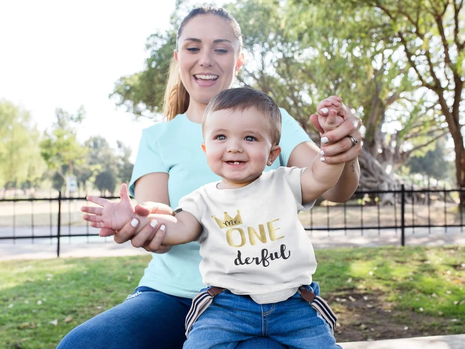 Custom Name Mr Wonderful Baby Boy Cake Smash Outfit Boy 1st Birthday Bodysuit Personalized 2nd Bday T-Shirt