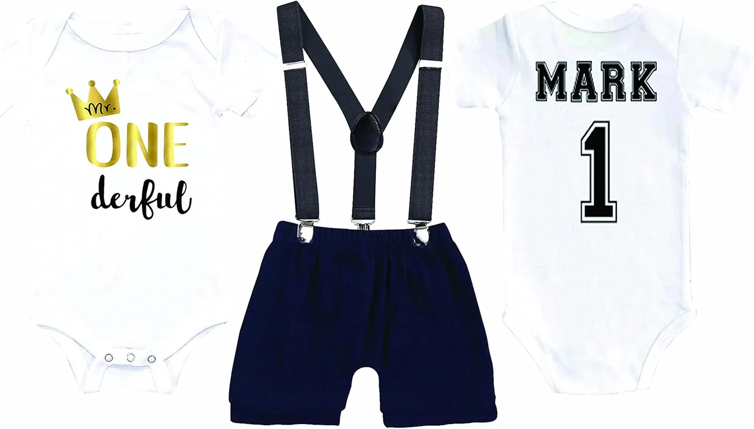 Custom Name Mr Wonderful Baby Boy Cake Smash Outfit Boy 1st Birthday Bodysuit Personalized 2nd Bday T-Shirt