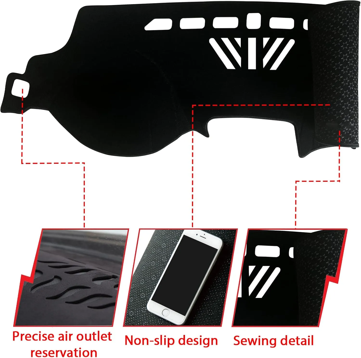 Dashboard Dash Board Cover Mat Pad Carpet Non-Slip Custom Compatible with Cadillac CTS 2008-2013 Protector Sunshield (2008-2013)