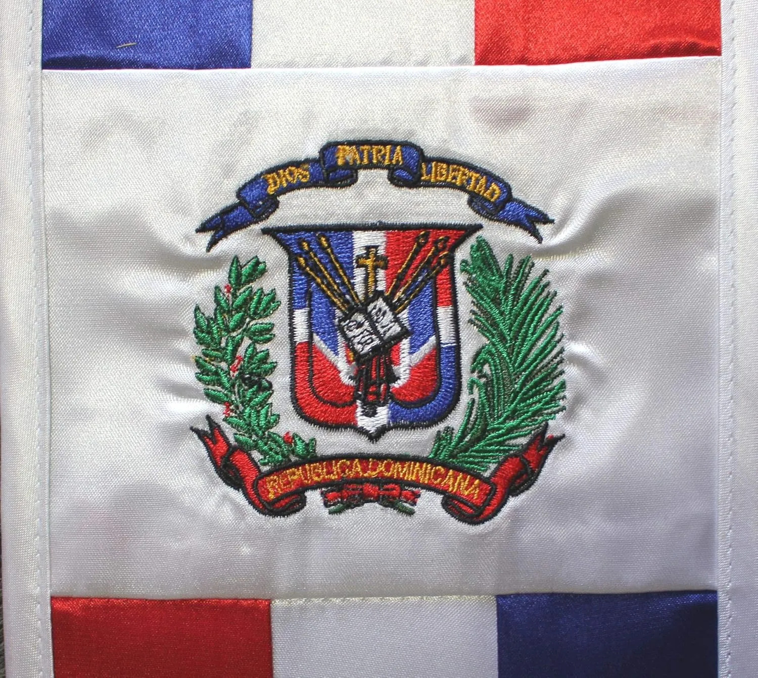 Del Mex Dominican Republic and USA Combo Flag Graduation Sash Stole Country Pride