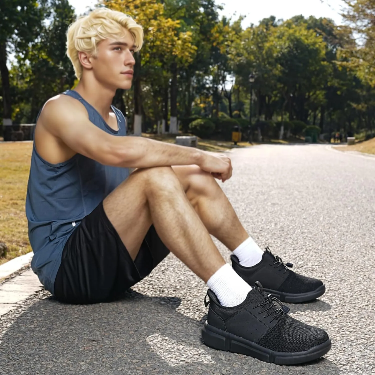 Diabetic Shoes for Men Wide Slip-on Shoes for Swollen Feet Walking Shoes for Elderly Foot Pain Relief Neuropathy