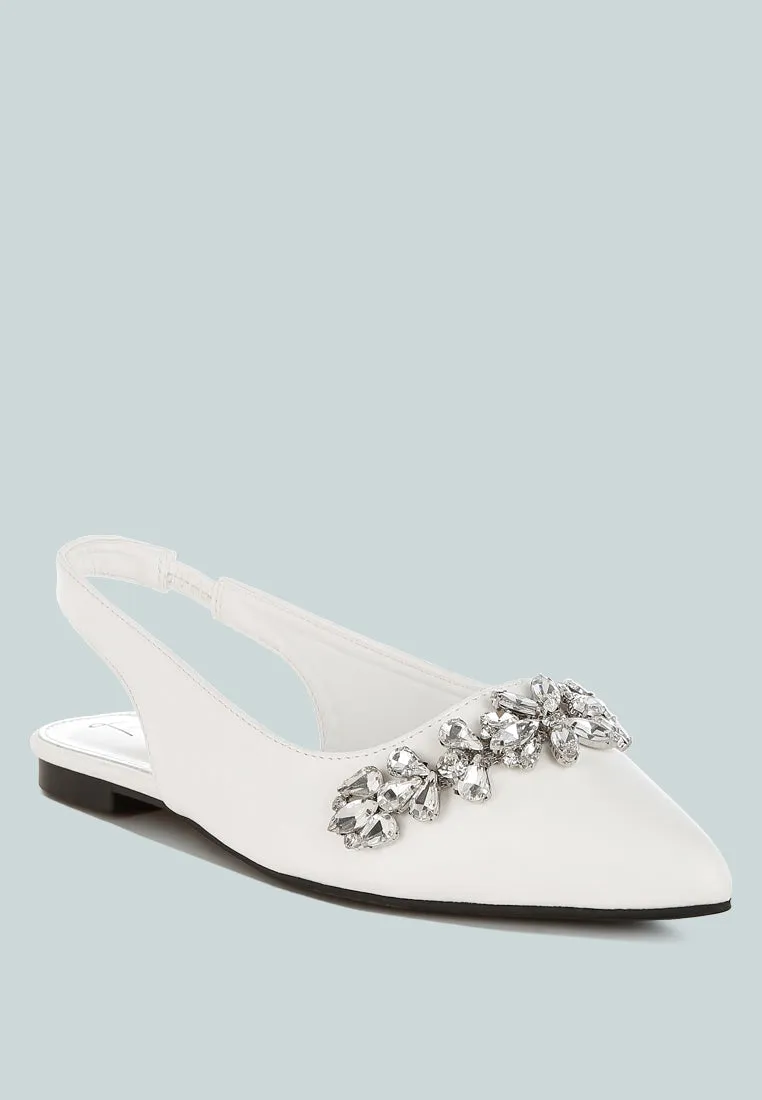 Diamante Embellished Flat Sandals By RUW