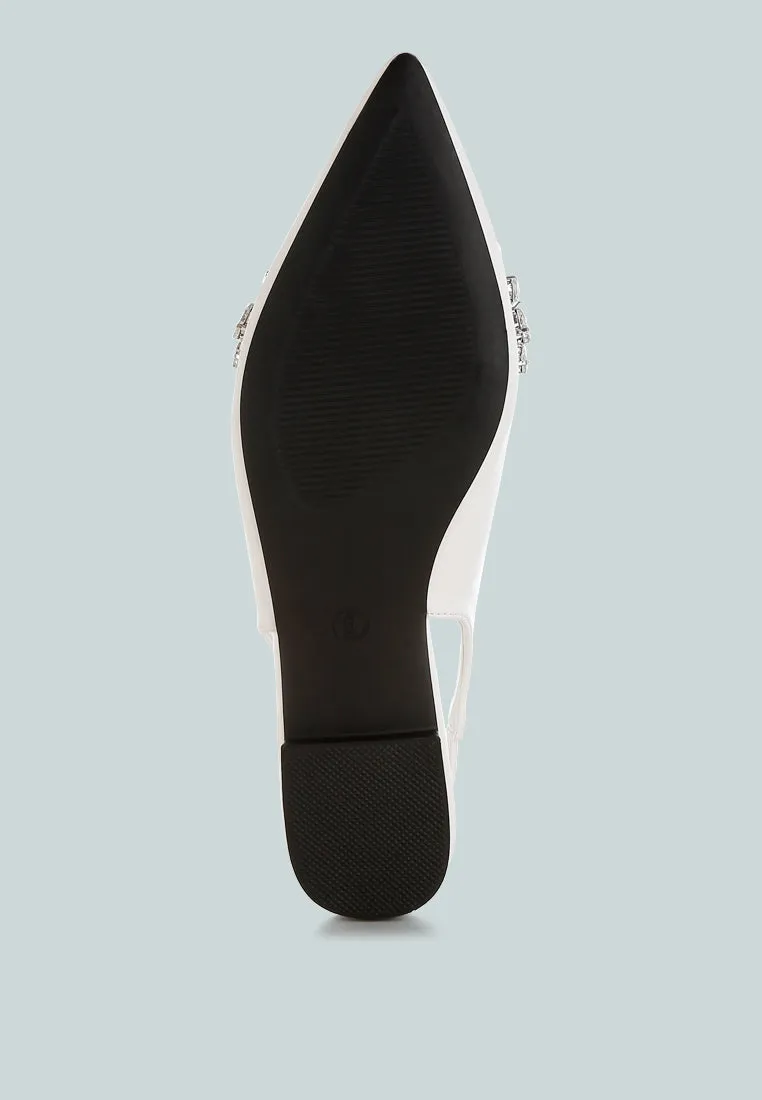 Diamante Embellished Flat Sandals By RUW