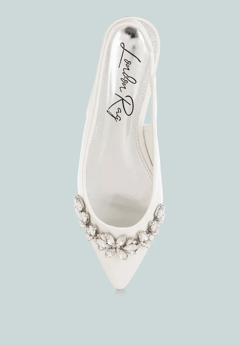 Diamante Embellished Flat Sandals By RUW