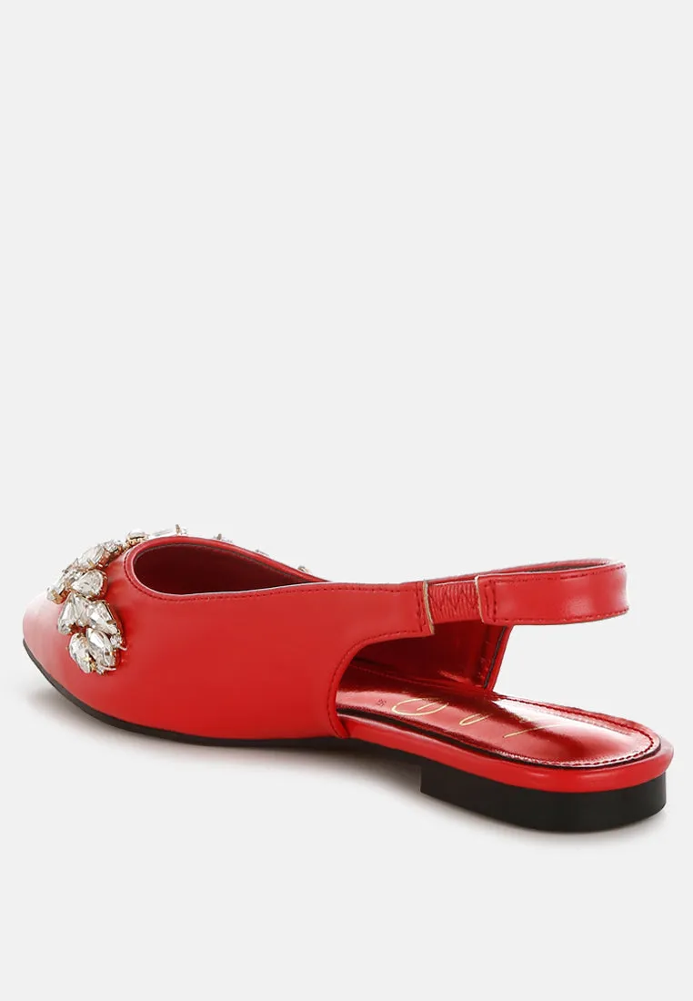 Diamante Embellished Flat Sandals By RUW