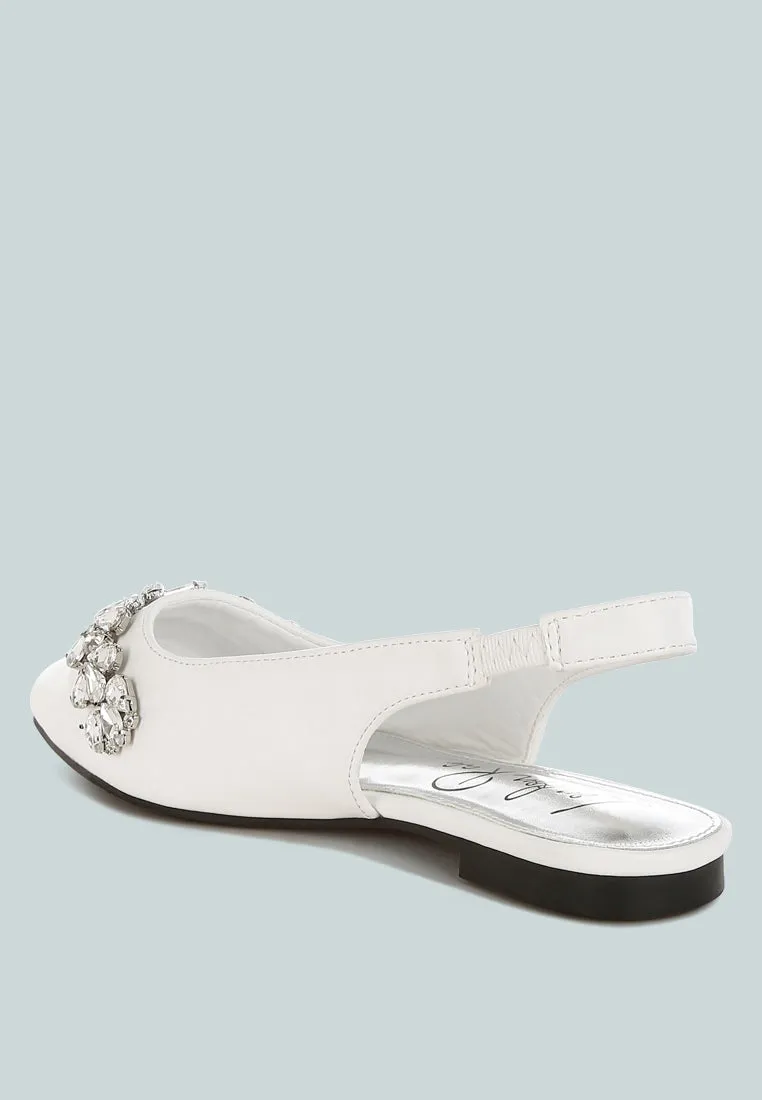 Diamante Embellished Flat Sandals By RUW
