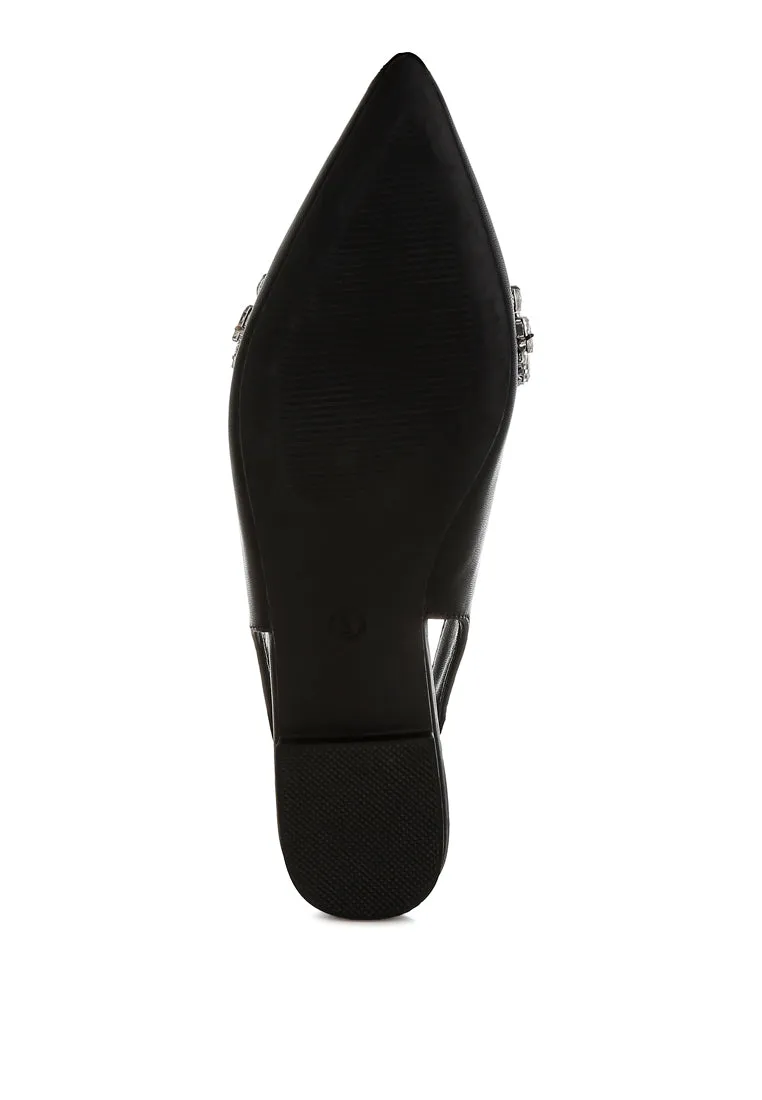 Diamante Embellished Flat Sandals By RUW