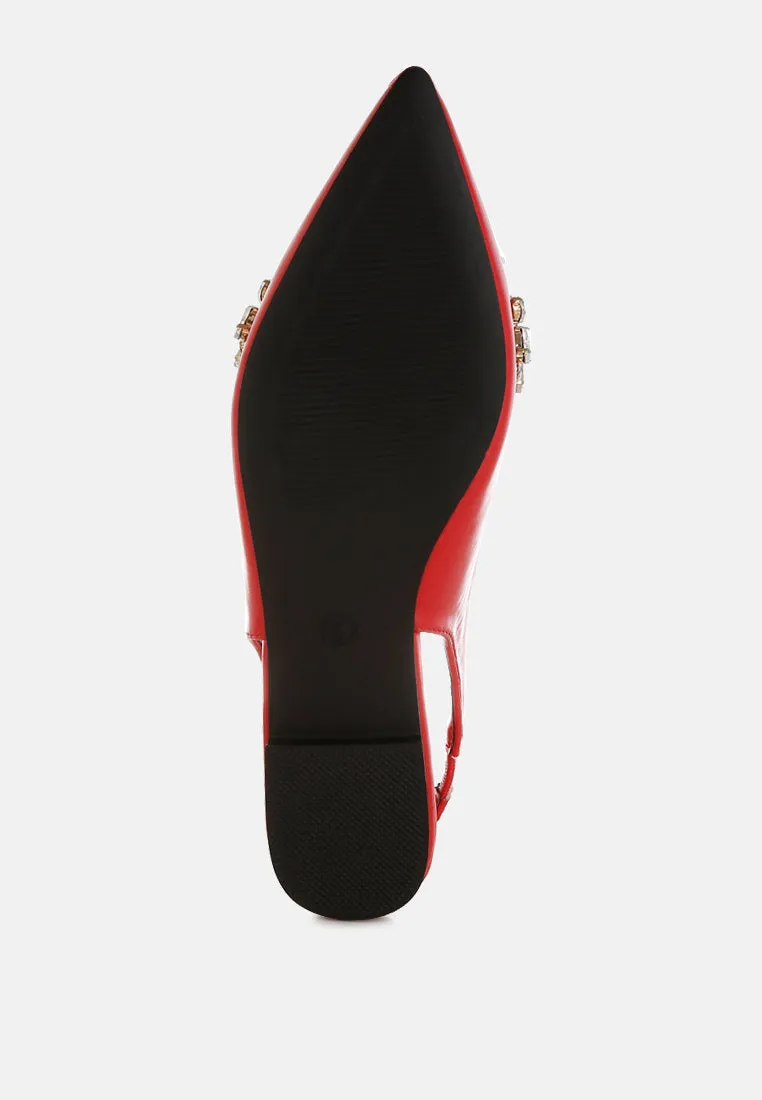 Diamante Embellished Flat Sandals By RUW