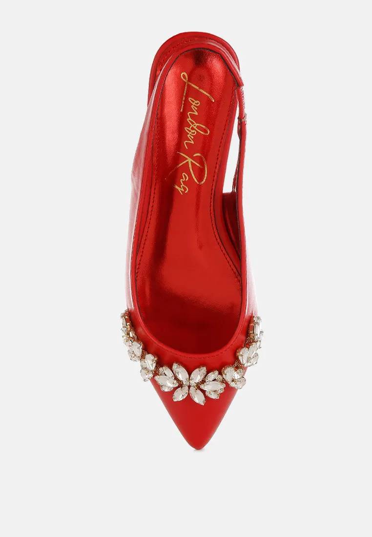 Diamante Embellished Flat Sandals By RUW