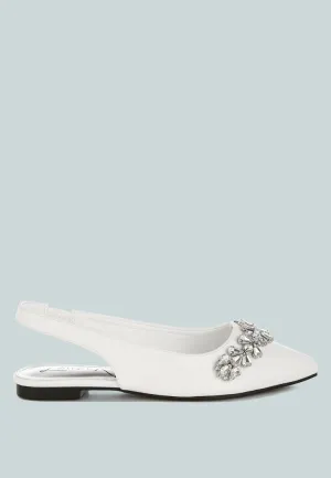 Diamante Embellished Flat Sandals By RUW