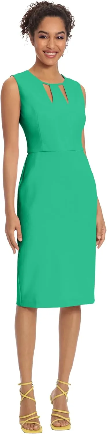 Donna Morgan Women's Knee-Length Sleeveless Dress with Neck Cutouts