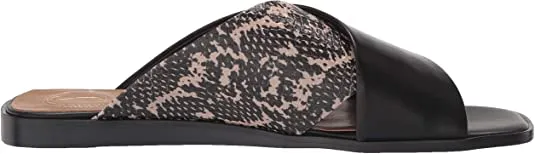 Edelman Mule Slide Black On Sandals Toe Slip Flat Idina Sam Sesame Safe Slip-On Quick dispatch Open
