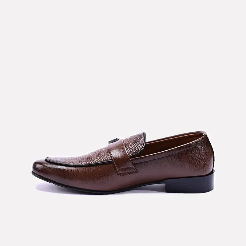 Elite Brown Slip On Dress Shoes 0111152