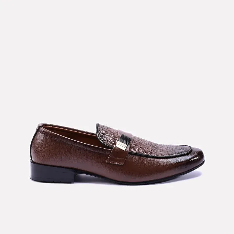 Elite Brown Slip On Dress Shoes 0111152