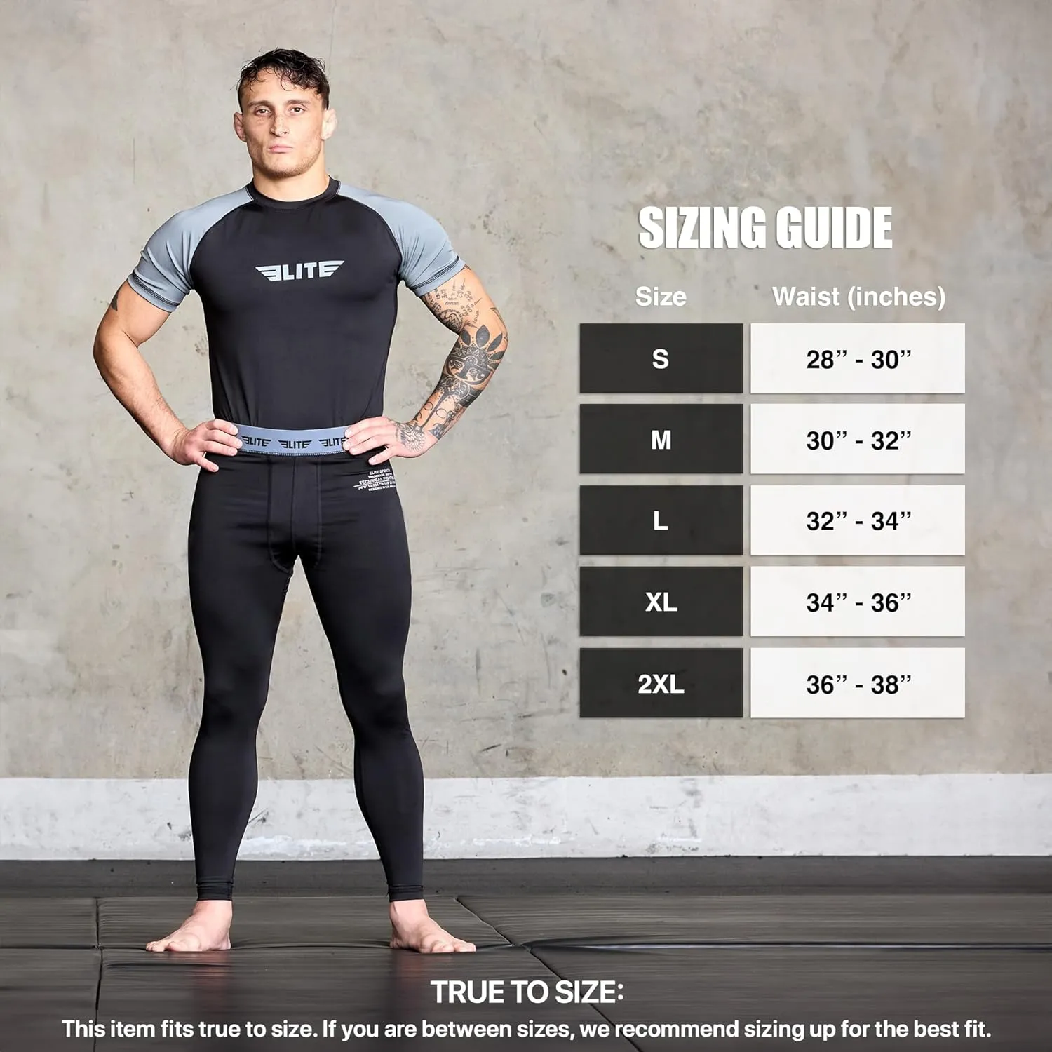 Elite Sports Men’s BJJ Spats Leggings Tights, Best Jiu Jitsu MMA no Gi spat Compression Pants for Men