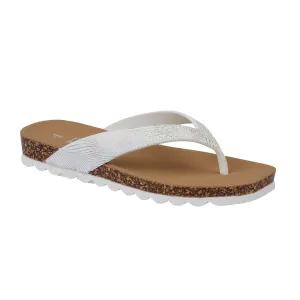 Emma Dawn Women's Toe Post Sandal White