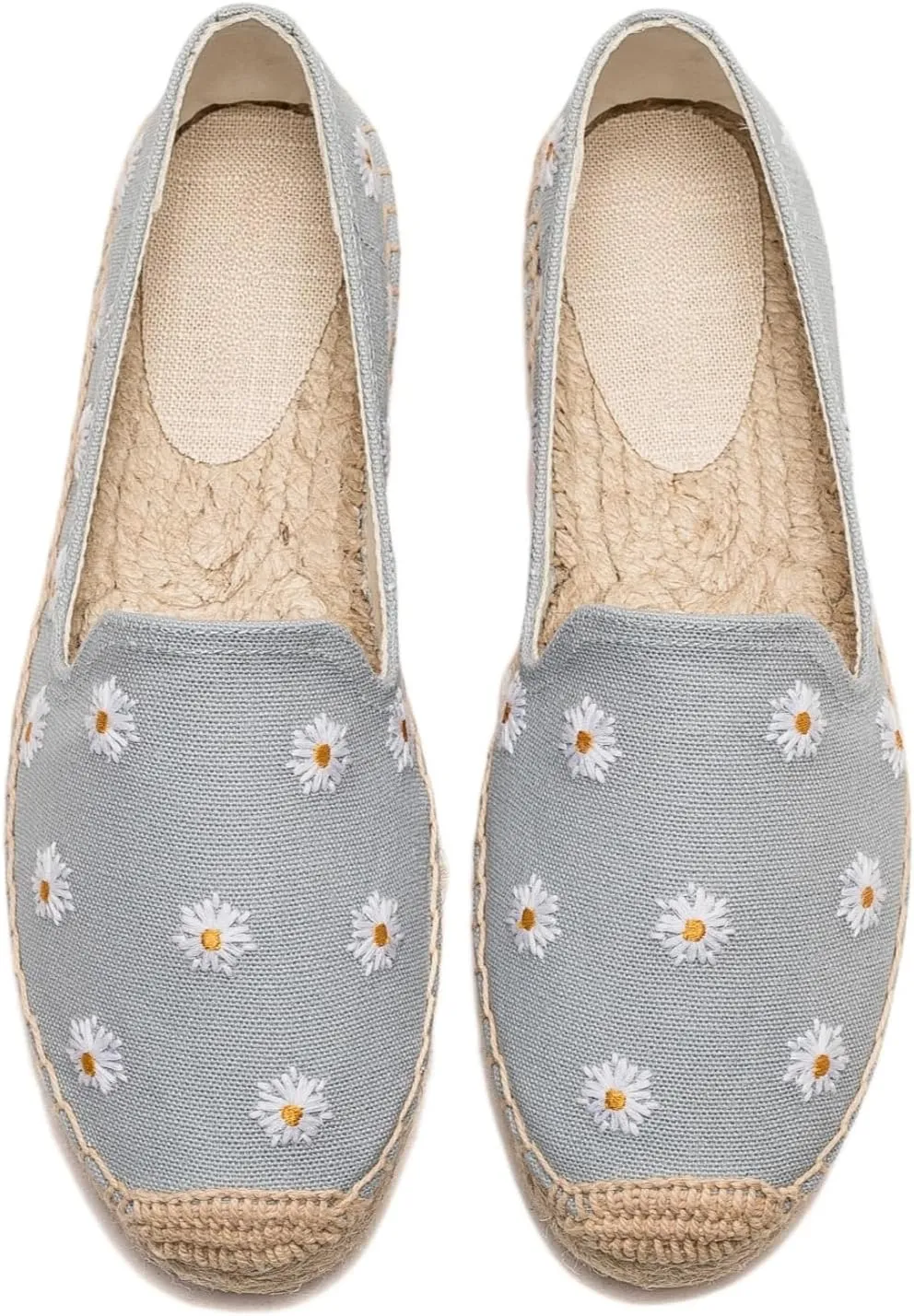 Espadrilles for Women - Casual Loafers Thick Sole Embroidery Flat Round-Toe Design Non-Slip Bottom Easy to On Off Suitable for Work,Outdoor,Home