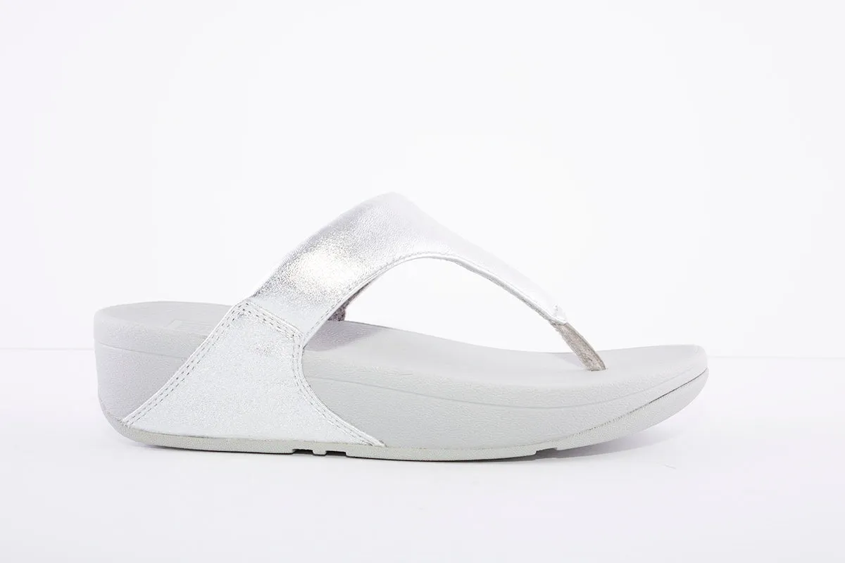 FITFLOP - LULU Leather Toe-Post Sandals Silver