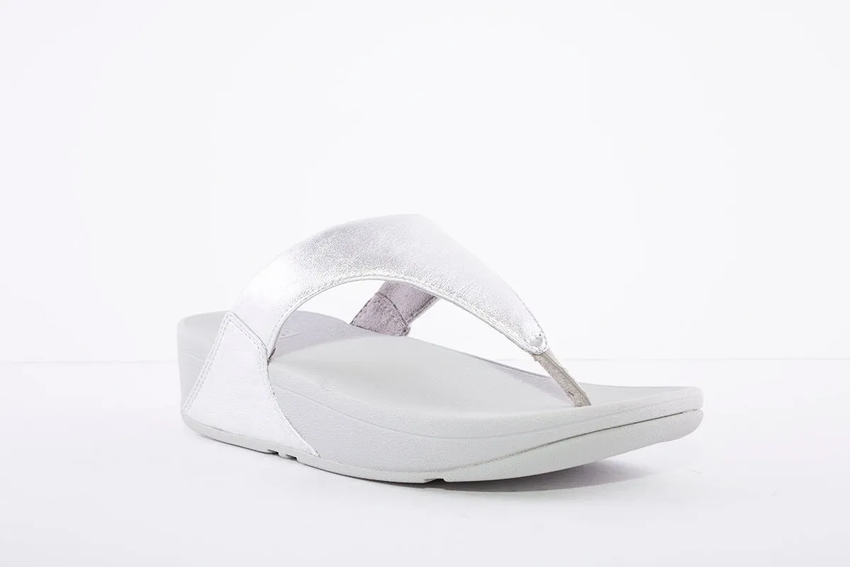 FITFLOP - LULU Leather Toe-Post Sandals Silver