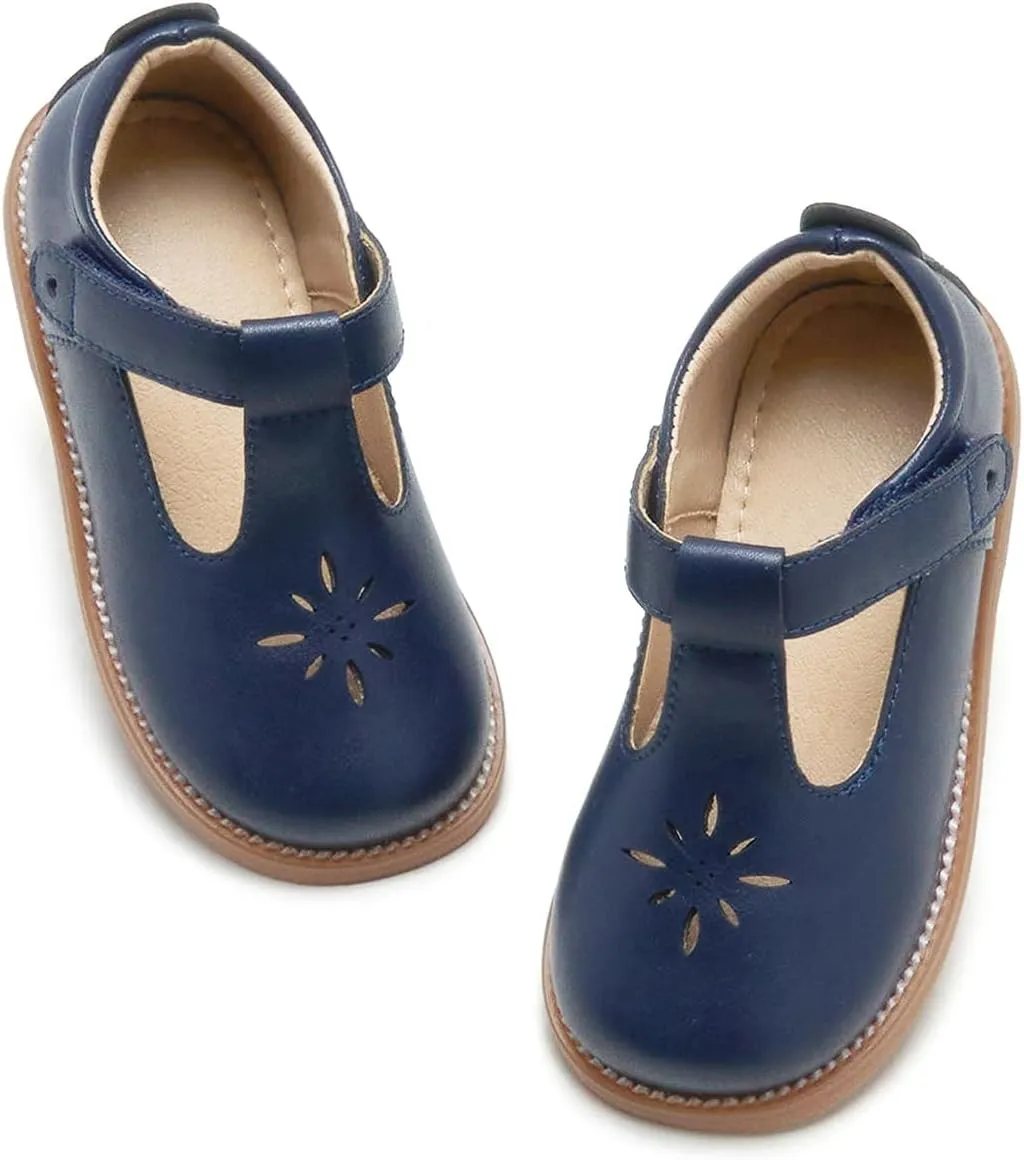 Flaryzone Toddler Little Girl Mary Jane School Uniform Oxfords Flat Dress Shoes