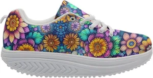 FOR U DESIGNS Fashion Women's Strength Fitness Walking Sneaker Platform Swing Wedges