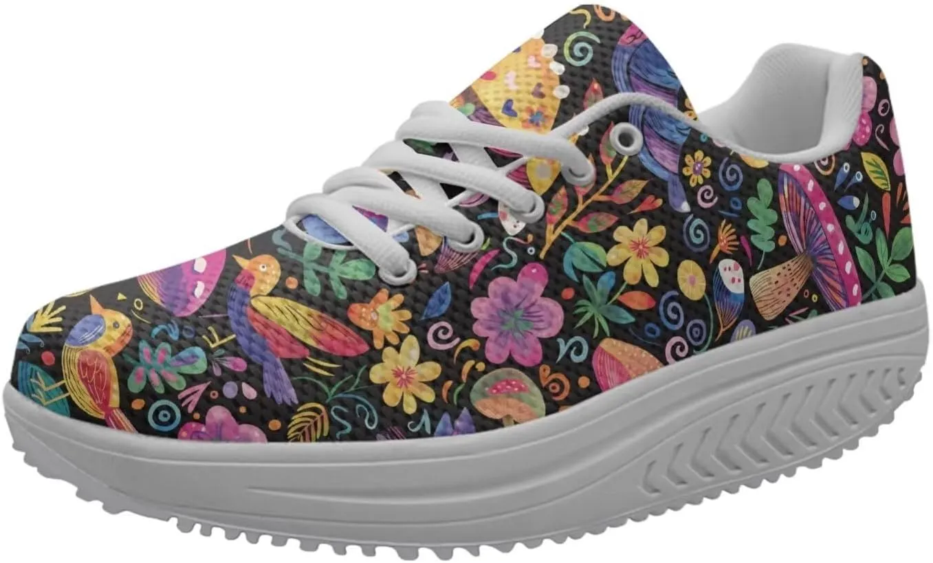 FOR U DESIGNS Fashion Women's Strength Fitness Walking Sneaker Platform Swing Wedges