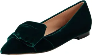 FOWT Women Pointed Toe Bow Pumps Slip on Comfortable Flats Office Daliy Walk Street Date Shoes Size 4-16 US