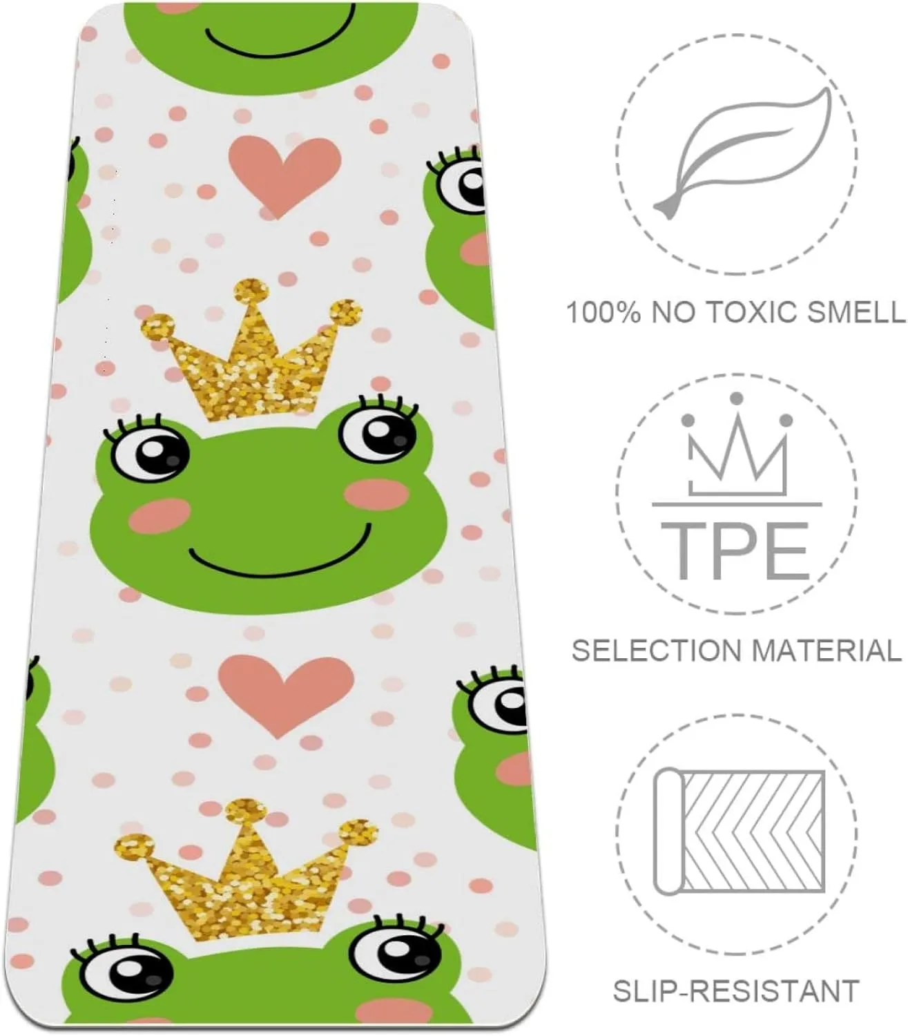 Frog Shadow on Leaf Yoga Mat Thick Workout Exercise Mat, Non Slip Pilates Fitness Mats, Eco Friendly, Anti-Tear 1/4" Thick Yoga Mats for Women Men