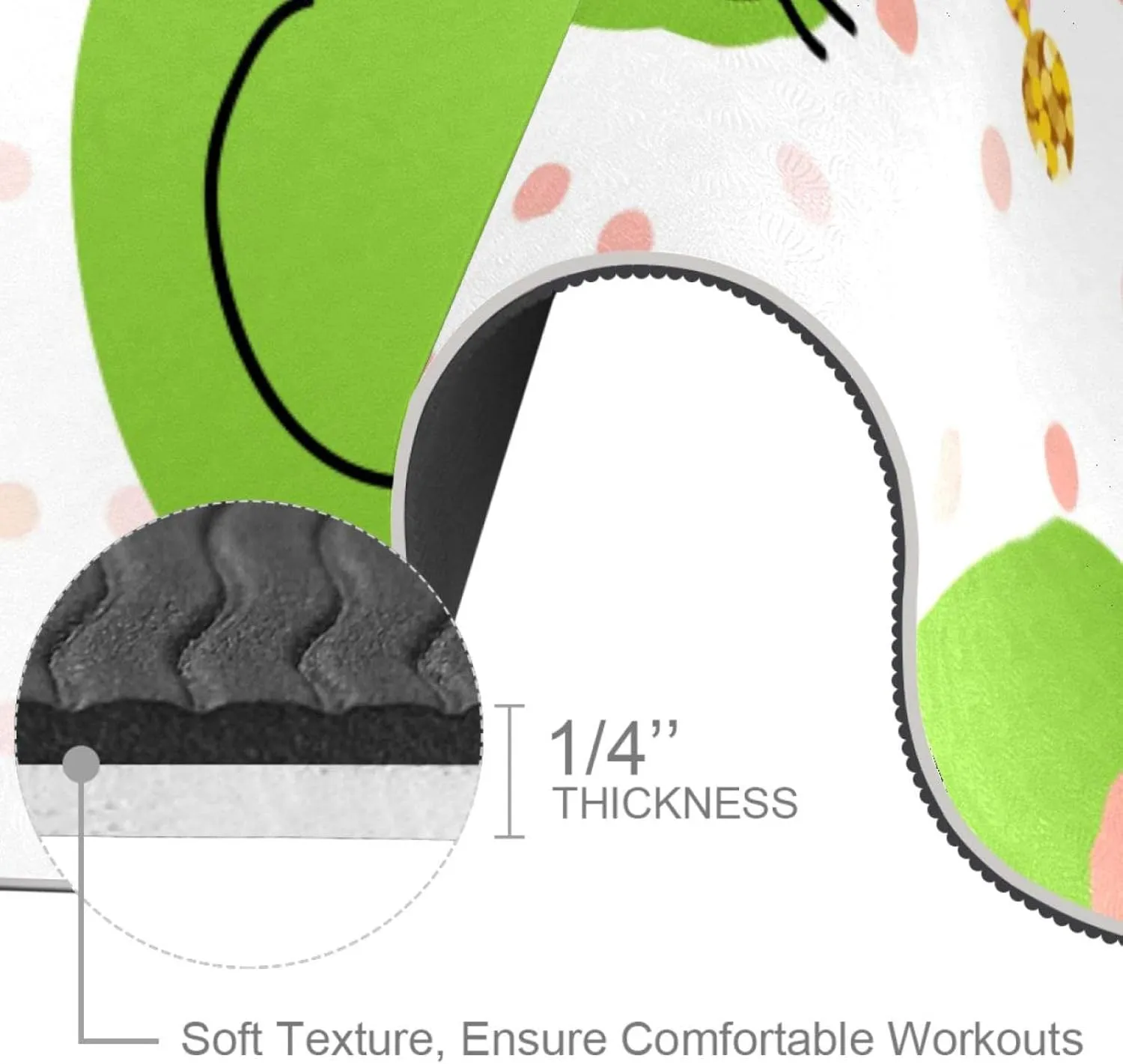 Frog Shadow on Leaf Yoga Mat Thick Workout Exercise Mat, Non Slip Pilates Fitness Mats, Eco Friendly, Anti-Tear 1/4" Thick Yoga Mats for Women Men