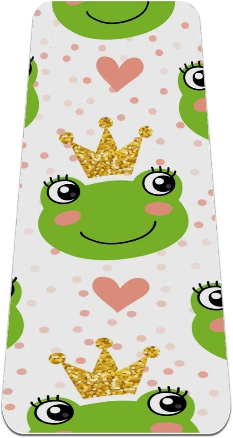 Frog Shadow on Leaf Yoga Mat Thick Workout Exercise Mat, Non Slip Pilates Fitness Mats, Eco Friendly, Anti-Tear 1/4" Thick Yoga Mats for Women Men