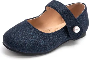 FUNKYMONKEY Toddler/Little Girl Mary Jane Dress Shoes Casual Slip on Ballet Flat